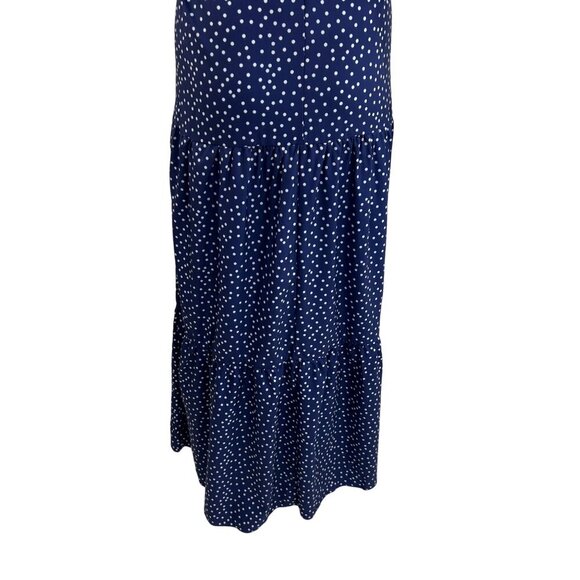 NWT Made With Love Women XL Navy Polka Dot Tiered Ruffled Maxi Dress Flowy Retro - Picture 9 of 16